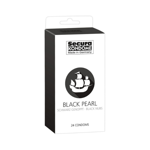 Boîte de 24 préservatifs perlés & parfumés - Secura Kondome Black Pearl